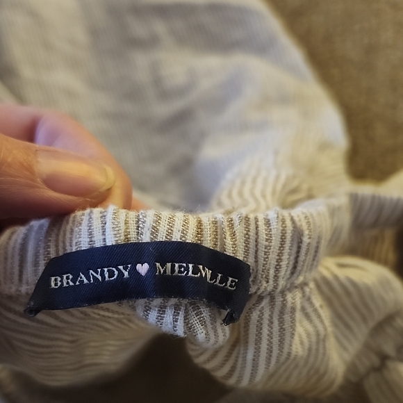Brandy Melville Blue and White Striped Joggers - Picture 2 of 4